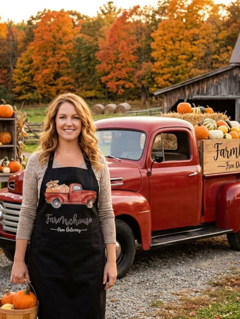 Halloween Apron Pumpkin Truck